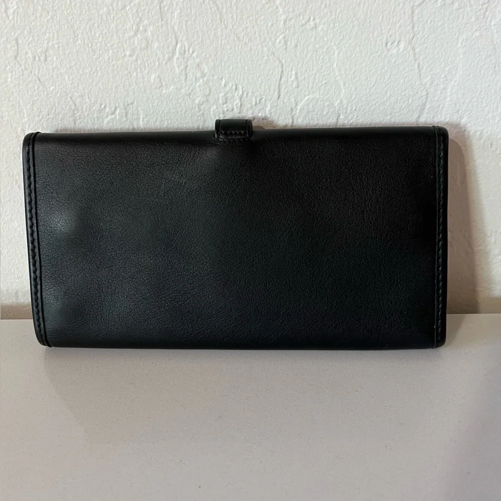 Coach Vintage Genuine Black Leather Trifold Jewelry Travel Case - Picture 3 of 11